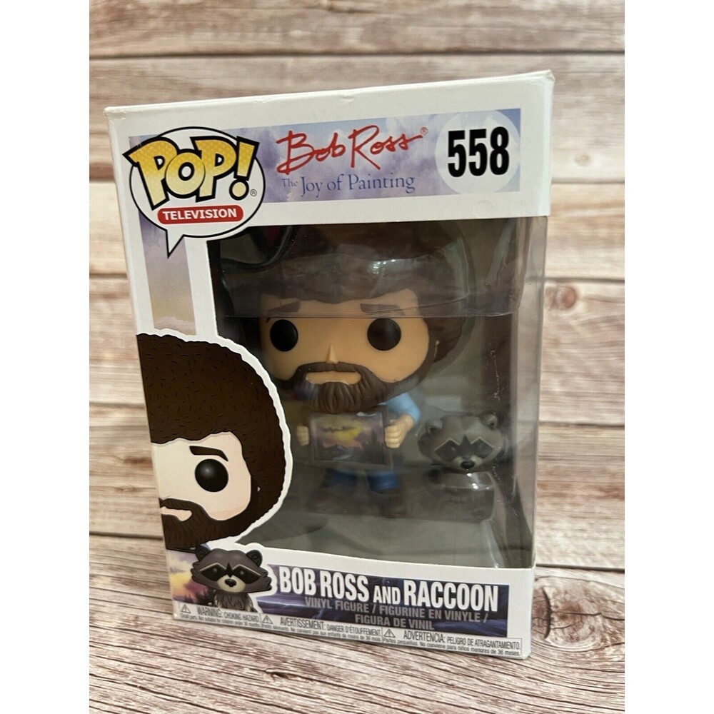 Funko Pop! Vinyl: Bob Ross (w/ Raccoon) #559 Joy Of Painting With Original Box